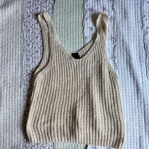 Moon & Madison Cream Knit Tank Top